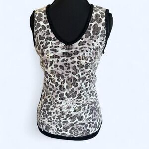 Y2K sequin leopard tank top